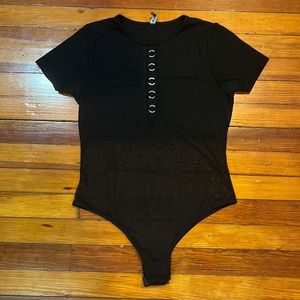 Black mesh disturbia bodysuit